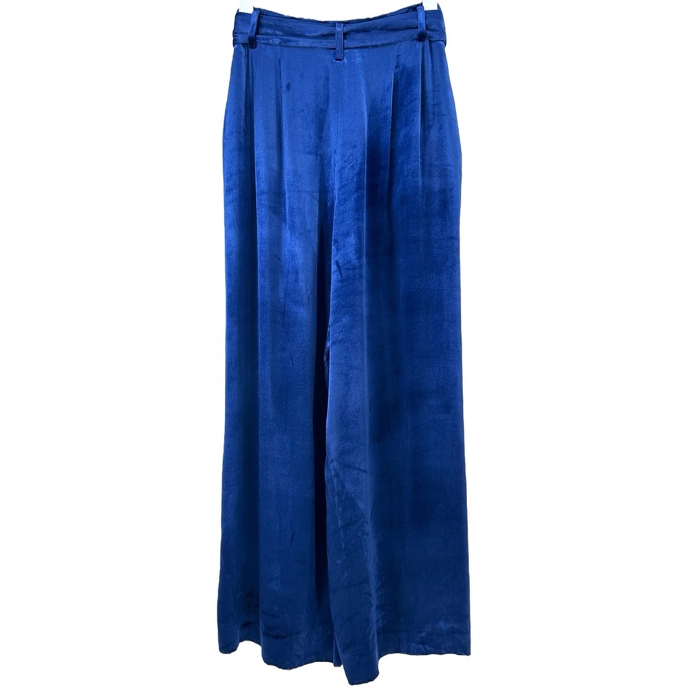 Intermix Claudia Velvet Pleated Belted Wide Leg High Rise Pants Trousers sz 6 - Picture 7 of 12